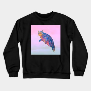 Neon Harbor Seal Cat Crewneck Sweatshirt